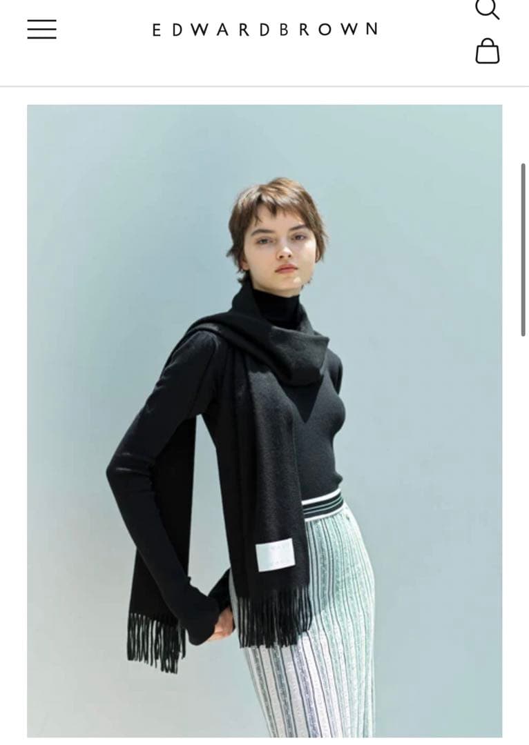 試着のみ EDWARD BROWN エドワードブラウン マフラー black 黒