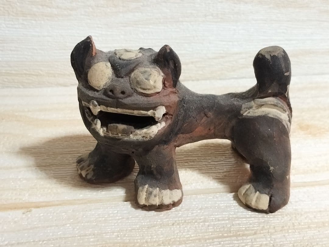 時代物！ 陶器製 獅子の形状 郷土玩具 約10cm
