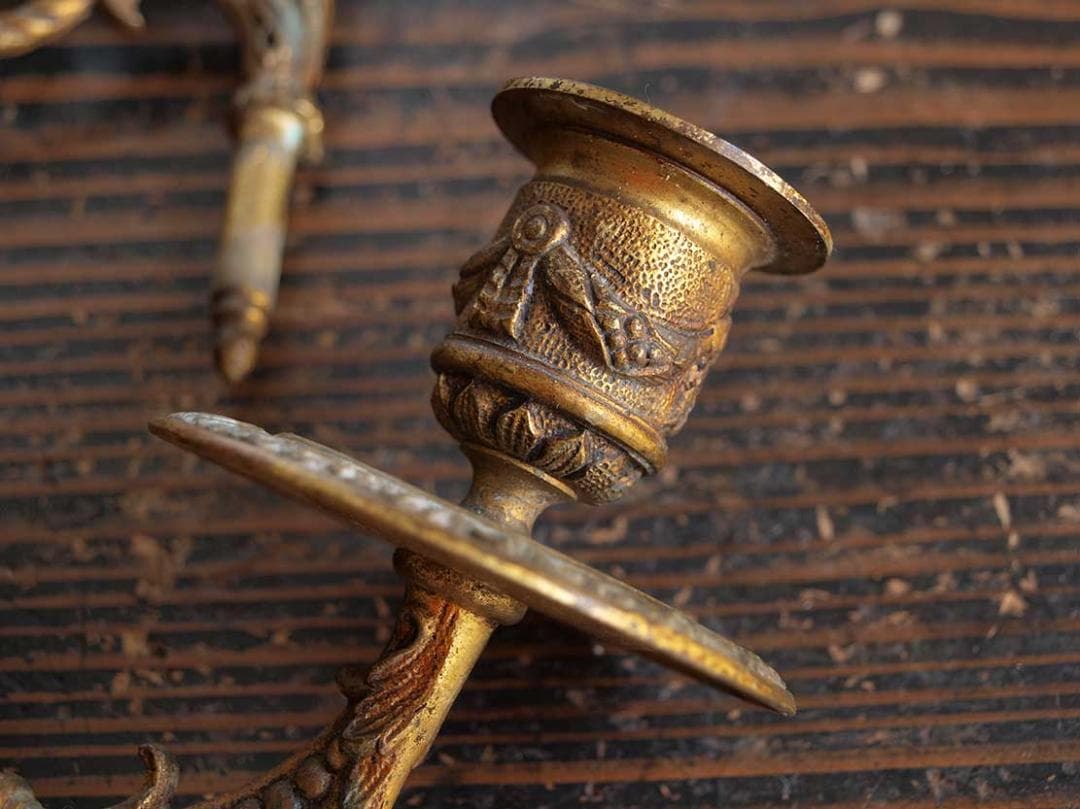 ピアノ用 キャンドルスタンド ２口 ピアノ燭台 金属製 /J932