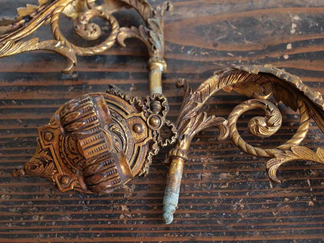 ピアノ用 キャンドルスタンド ２口 ピアノ燭台 金属製 /J932