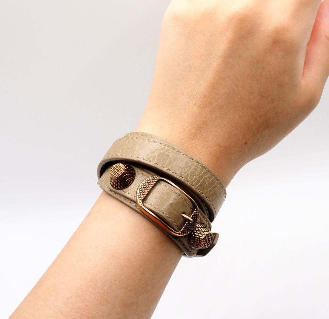 BALENCIAGA ブラックレザー ジャイアントブレスレット