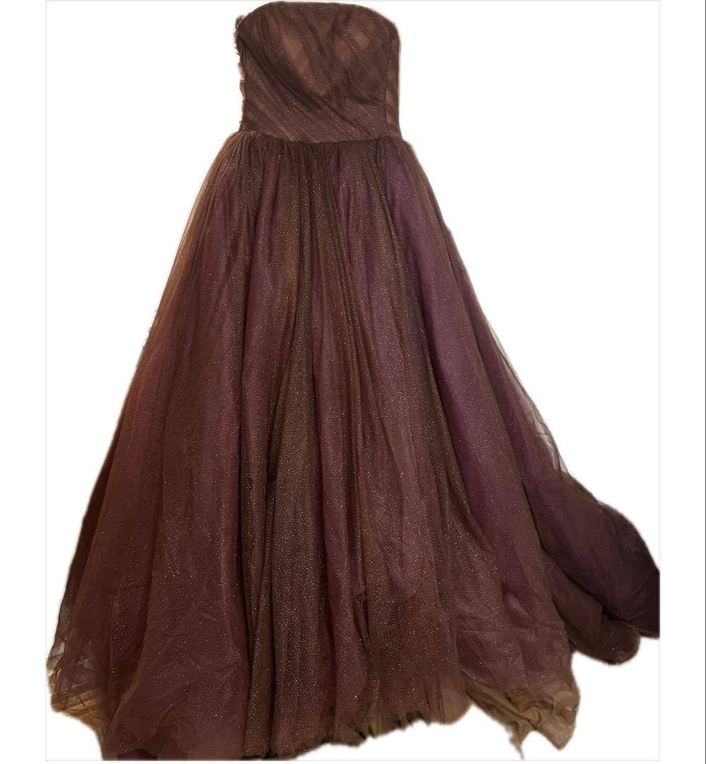 【にゃんらぶ】YNS カラードレス　ブラウン(三段パニエ付き)