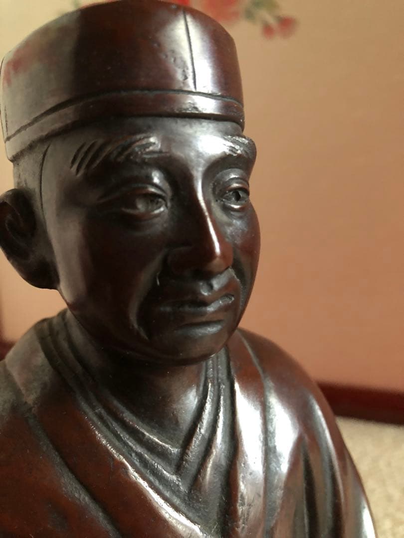 唐銅　千利休座像