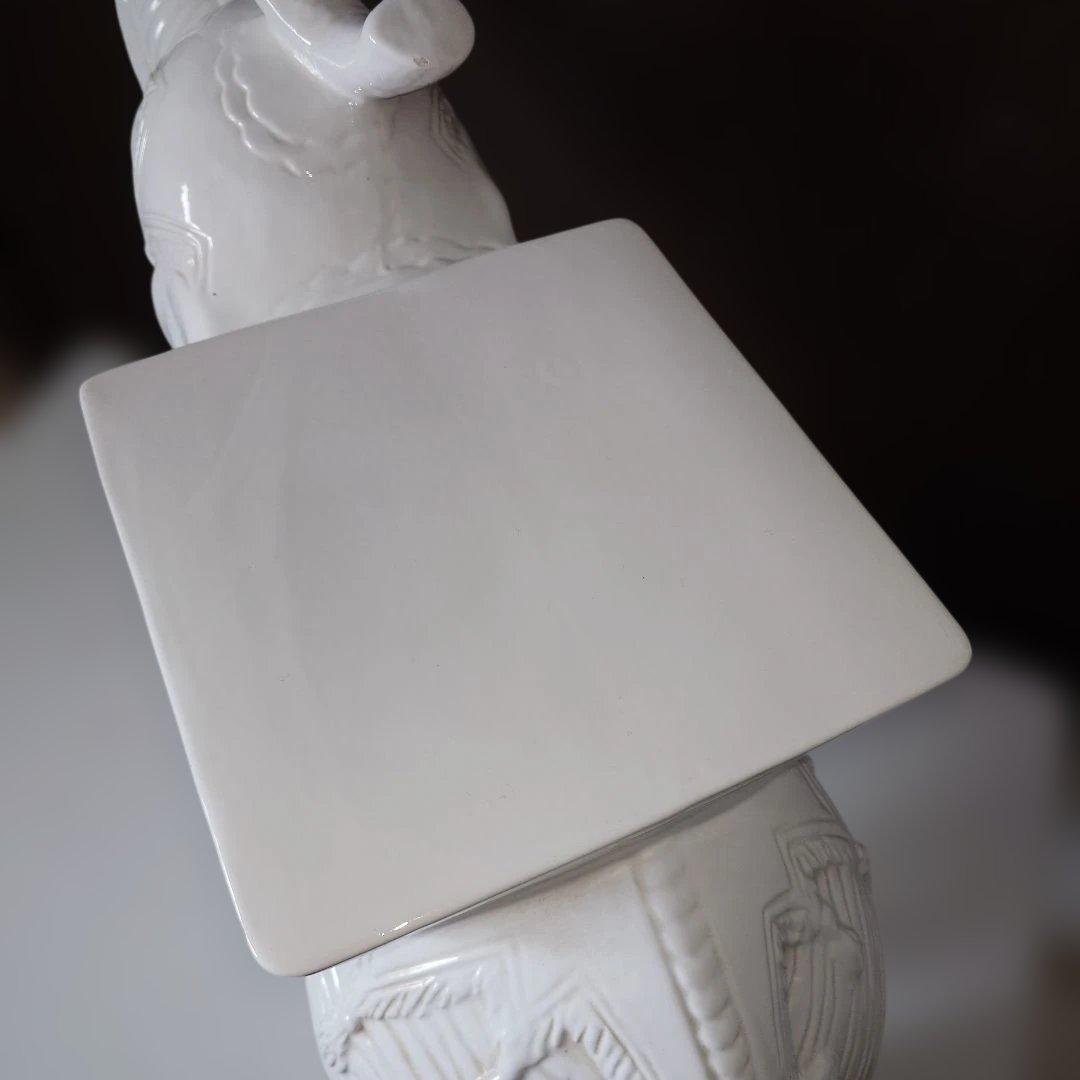 北欧風　ホワイトエレファント　象　飾り台　花台　縁起物