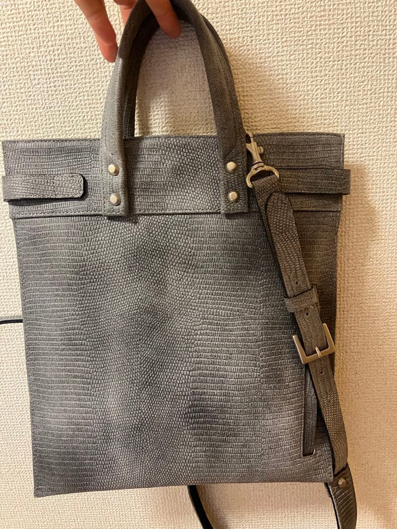 MUL ホワイト消し加工 リザード型押しレザー S