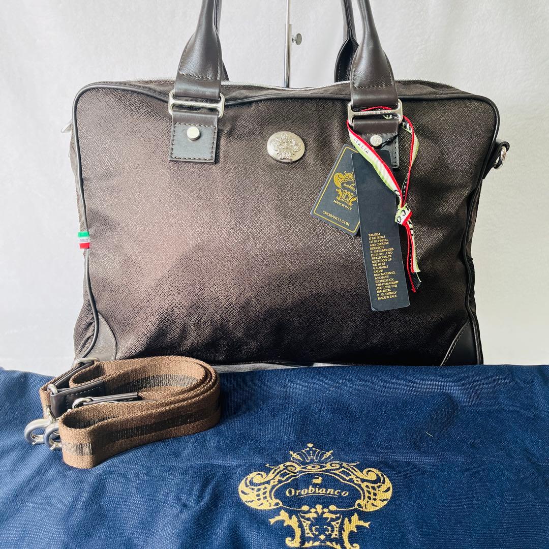 オロビアンコ 2way トートバッグ ショルダーバッグ 茶色 本革 タグ付き