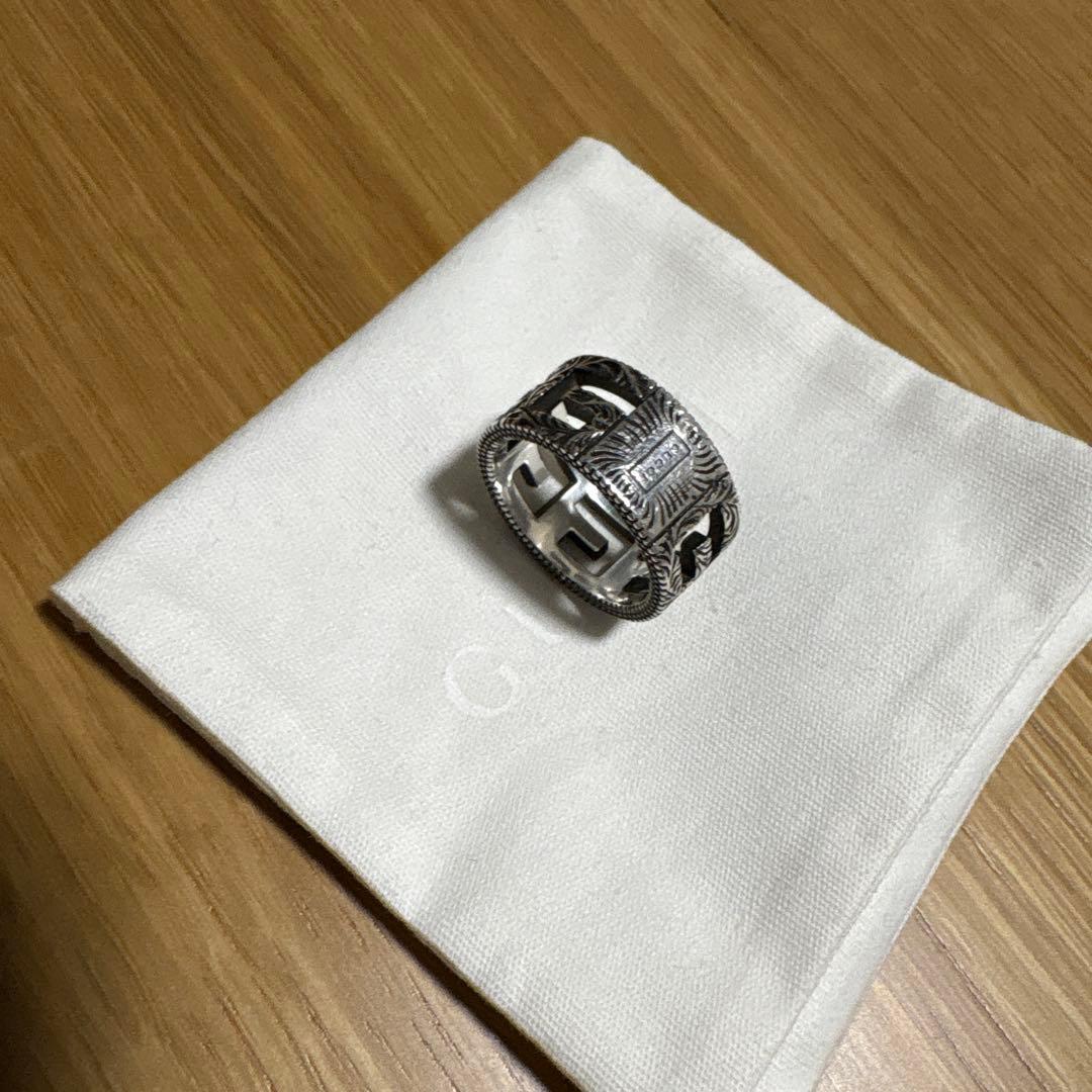 グッチ スクエアG シルバー リング 16号) アラベスク