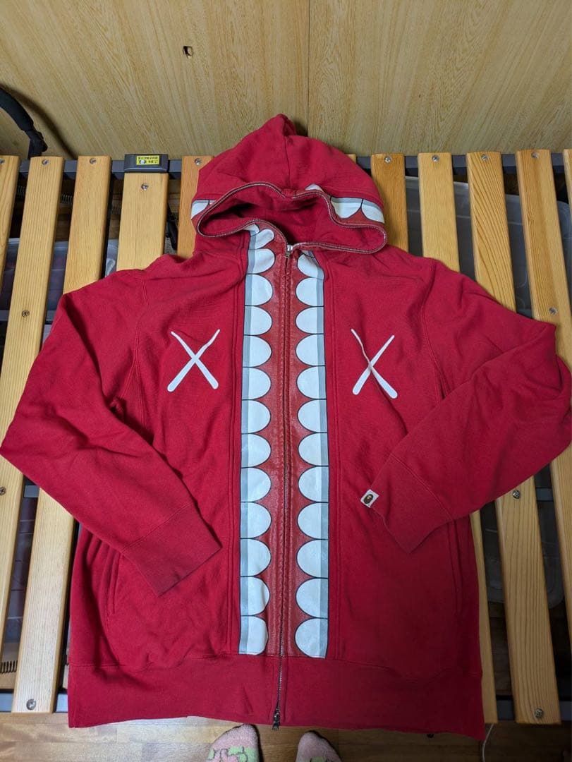 BAPE フルジップパーカー XL レッド