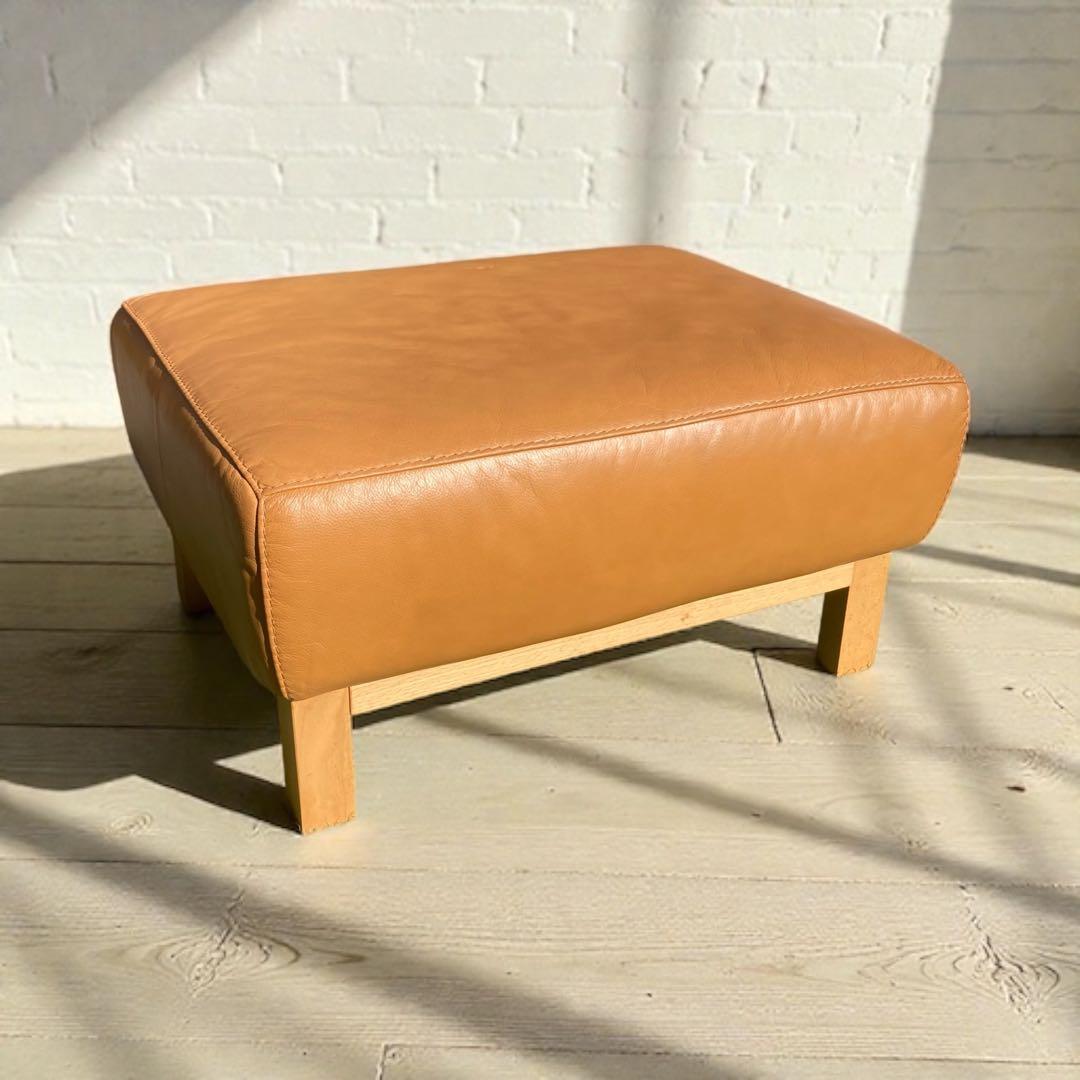 レザーワールド　キャメルカラー　オットマン　本革　スツール　ソファ　unico