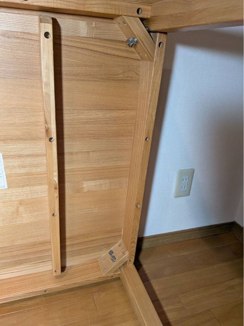 ■送料込■無印良品 正方形 木製デスク タモ材 天然木 廃盤机ダイニングテーブル