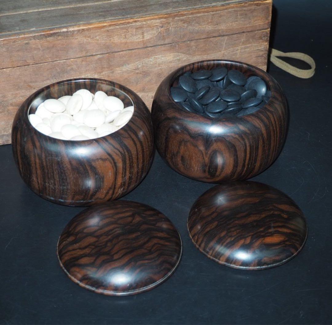 送料無料 日向特製　蛤碁石31号・碁笥セット　旧家蔵出