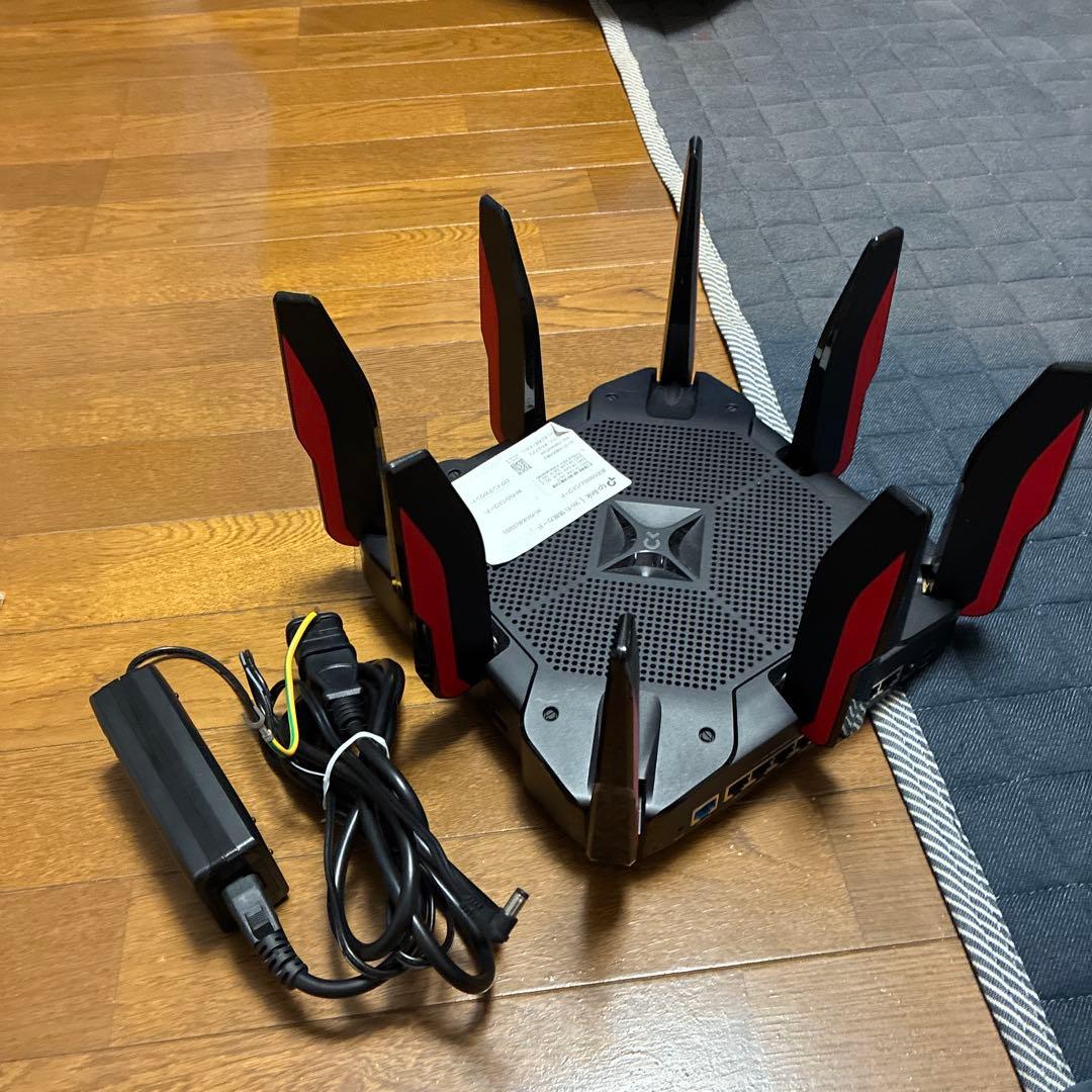 無線LANルーター 黒/赤 8本アンテナ