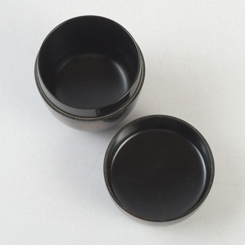 茶道具　中村湖彩作　朝顔蒔絵　中棗　共布共箱　V　9288