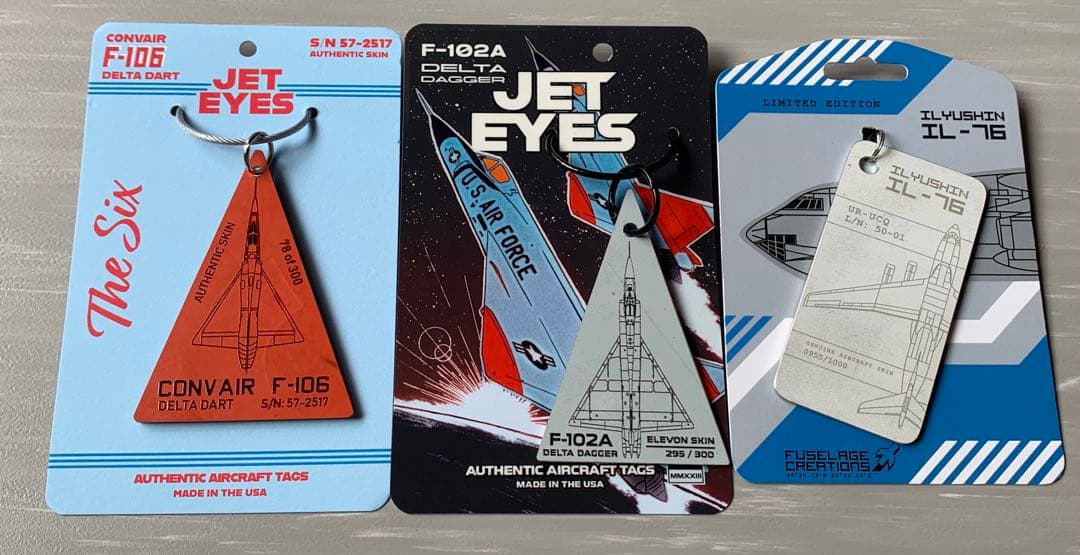 F-102 F-106 IL-76 タグ キーホルダー 3枚セット