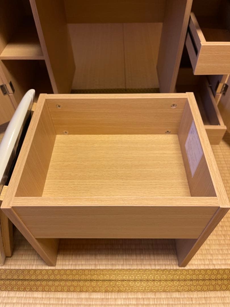 <<引取り限定>> 木製ドレッサー・鏡台 コンセント・収納椅子付き