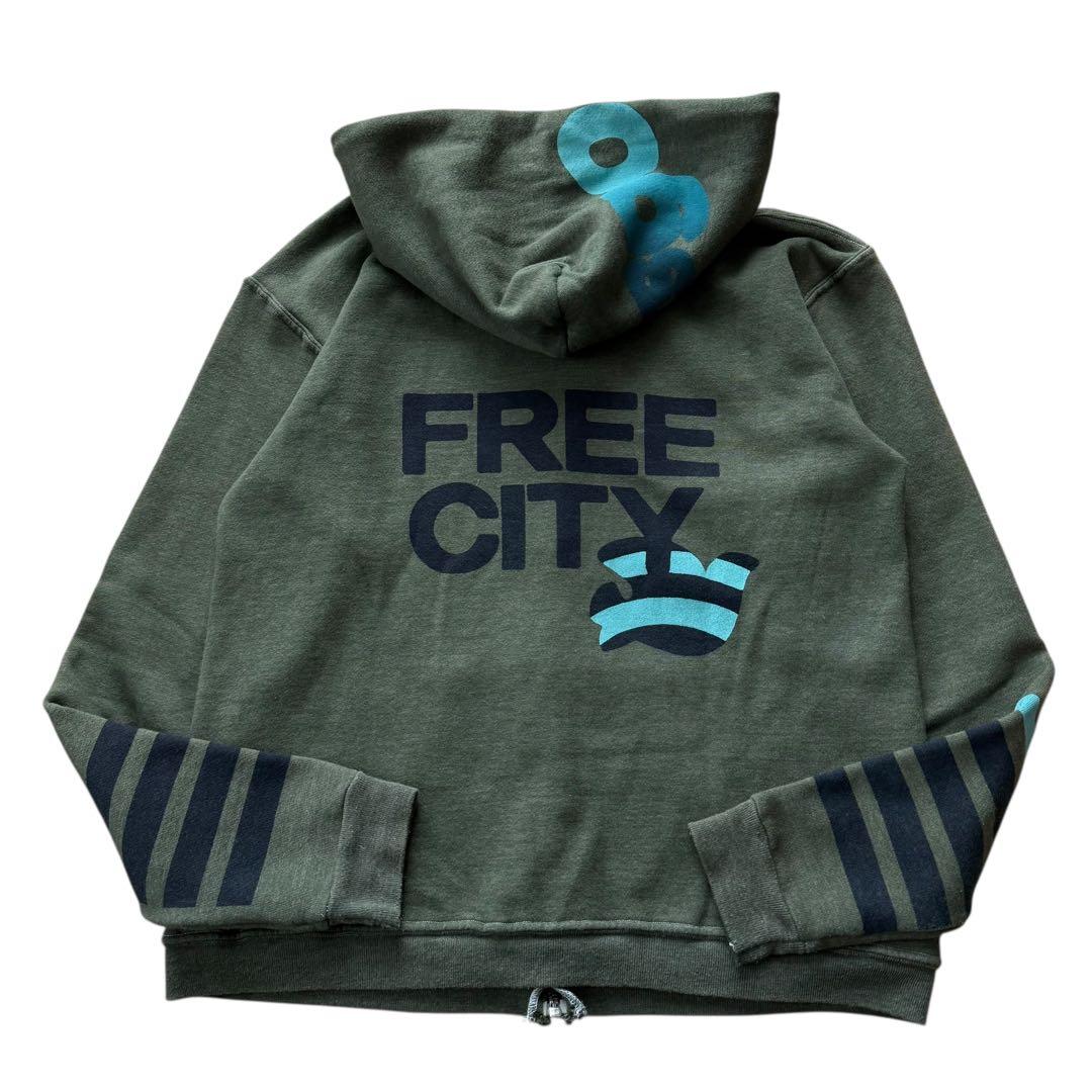 USA製 FREE CITY フリーシティー ジップパーカー 木村拓哉 グリーン