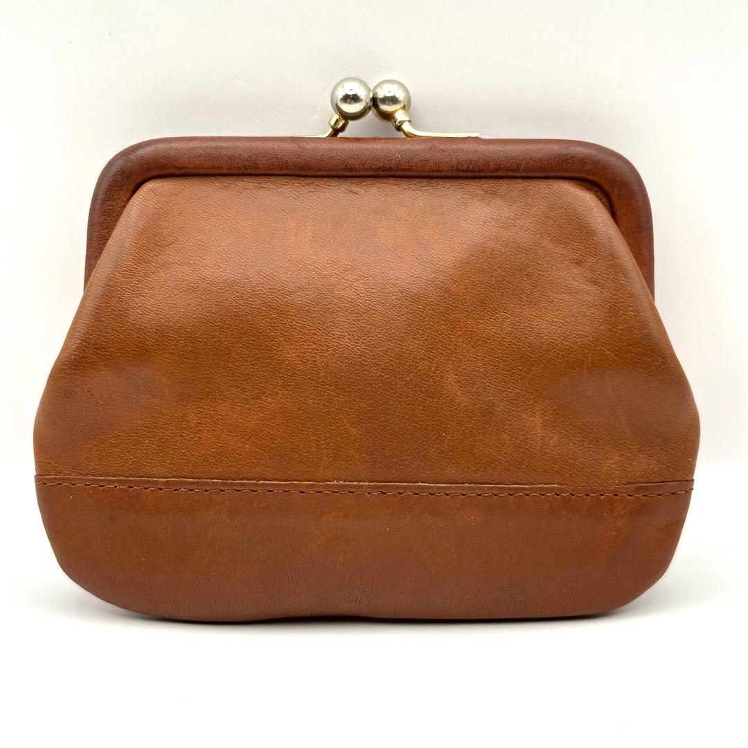 オールドコーチ ケース レザー がま口 ブラウン