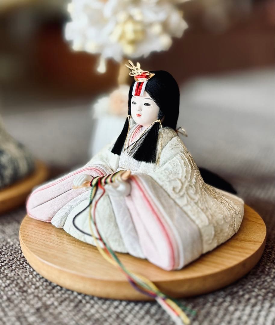 【倉庫掘り出しプレゼント】【新品 未使用】【コンパクト】木目込み親王