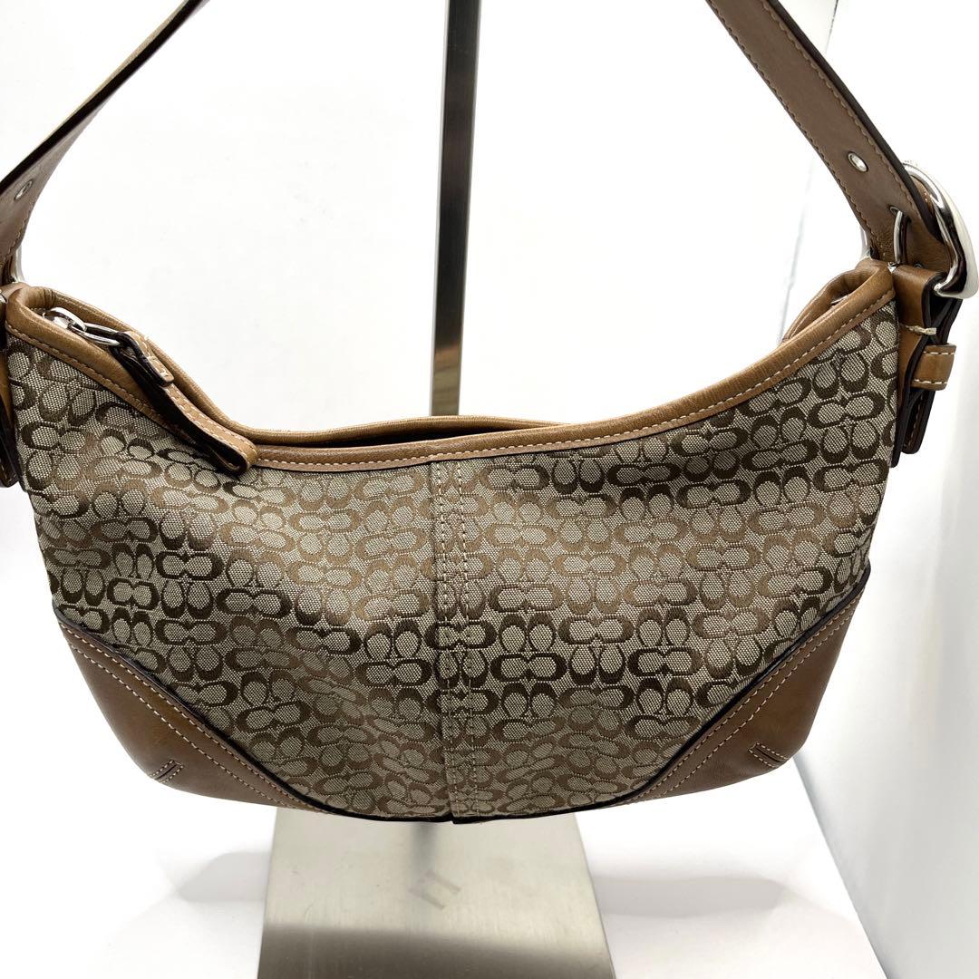 美品コーチ ミニ ホーボー ハンドバッグ シグネチャー Small Hobo