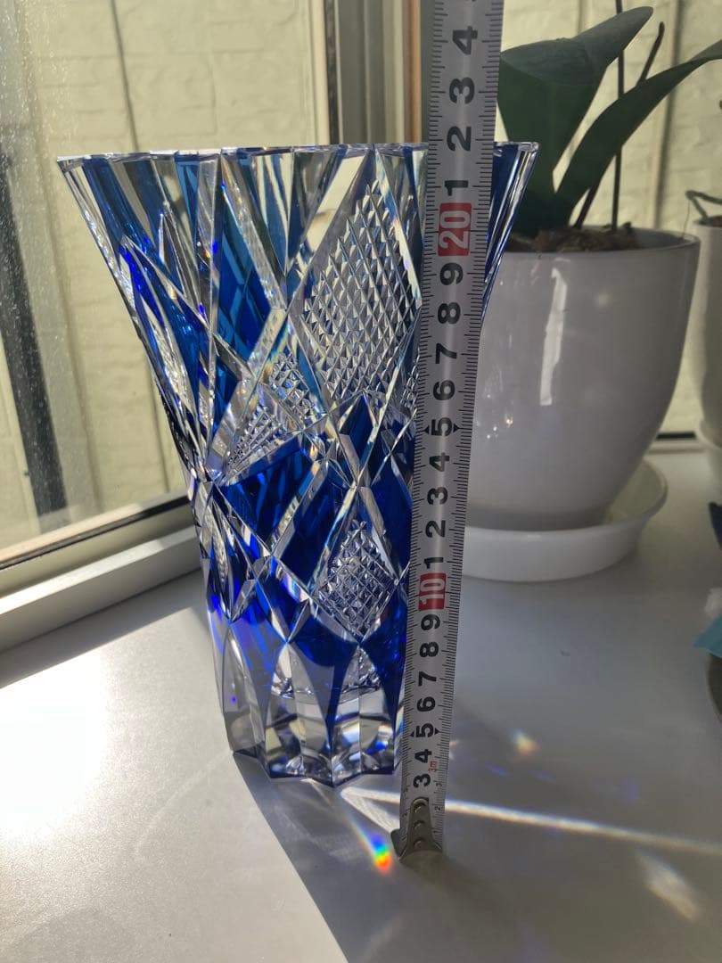 昭和レトロ 江戸切子 花器 花瓶