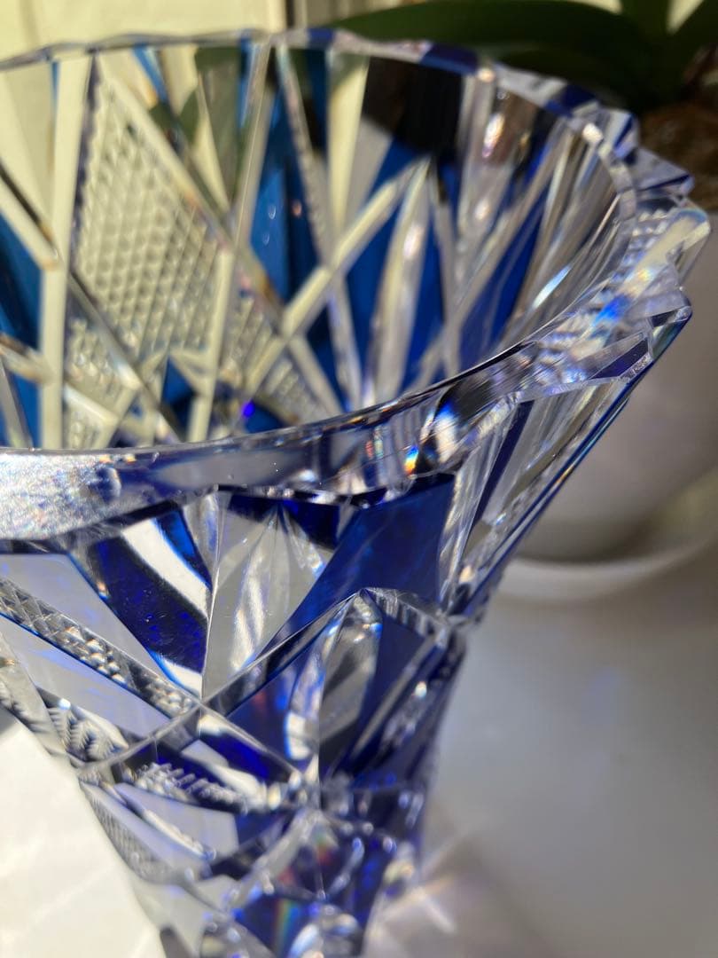 昭和レトロ 江戸切子 花器 花瓶