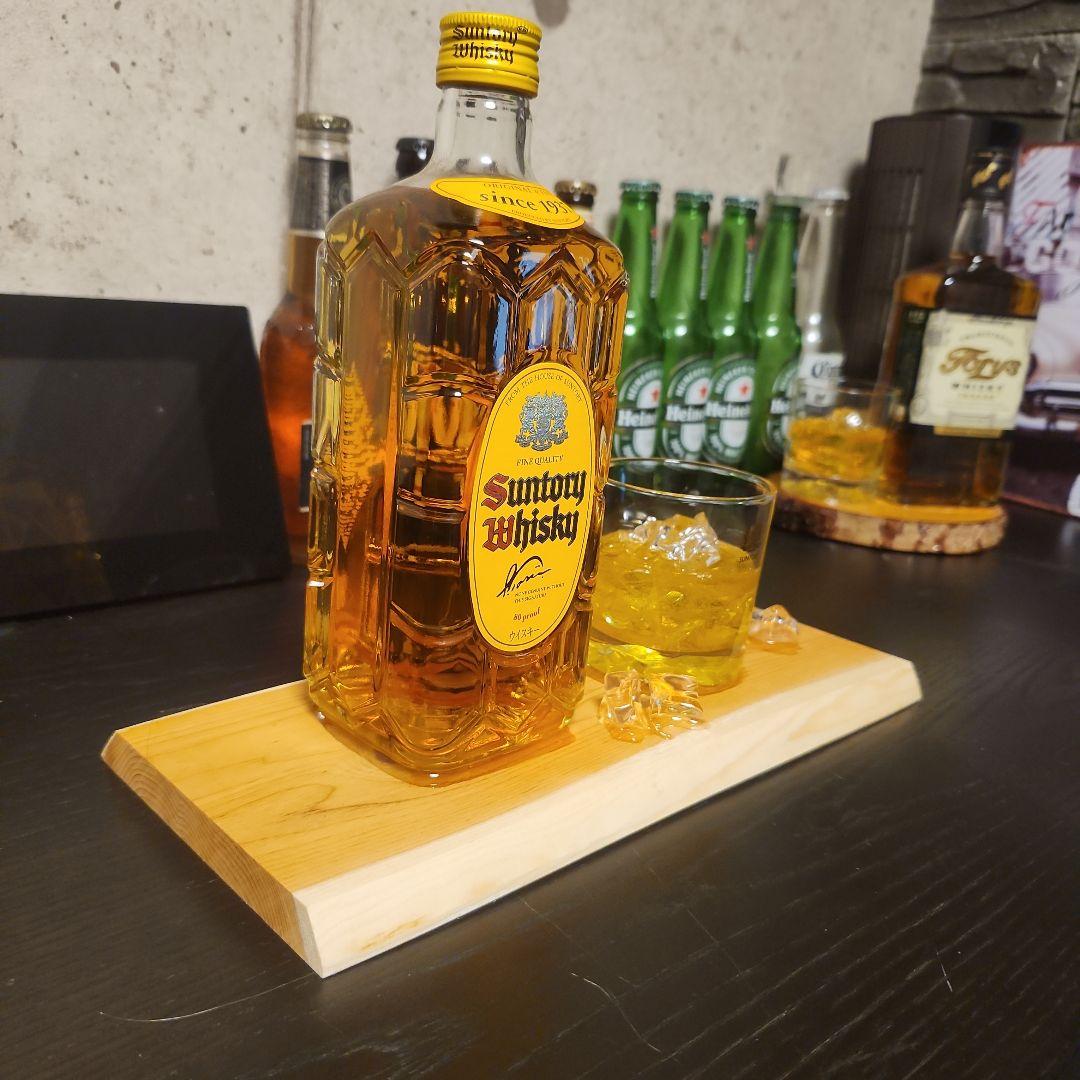 サントリーウイスキー 700ml　ヴィンテージグラス　レジンアート