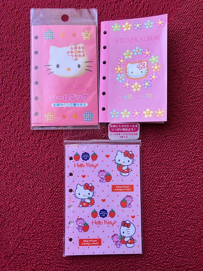 ハローキティ　シールブック　台紙　リフィル　シール交換　手帳