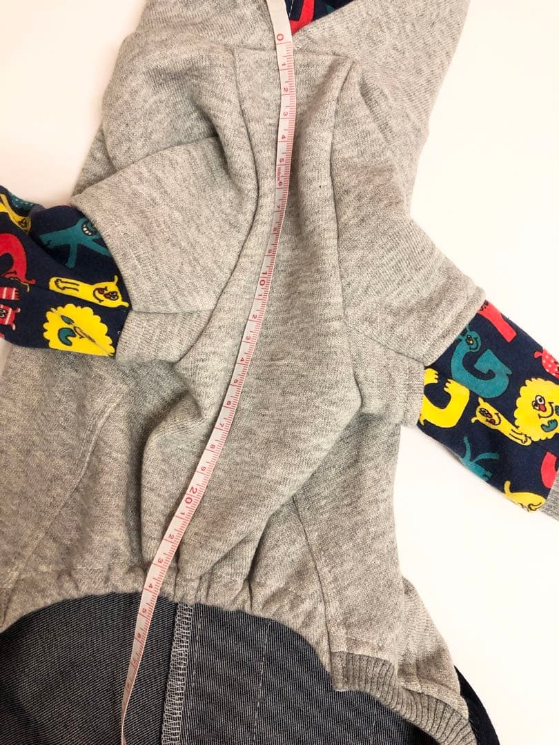 ストレッチデニムパンツロンパース　Mサイズ　イタグレ服