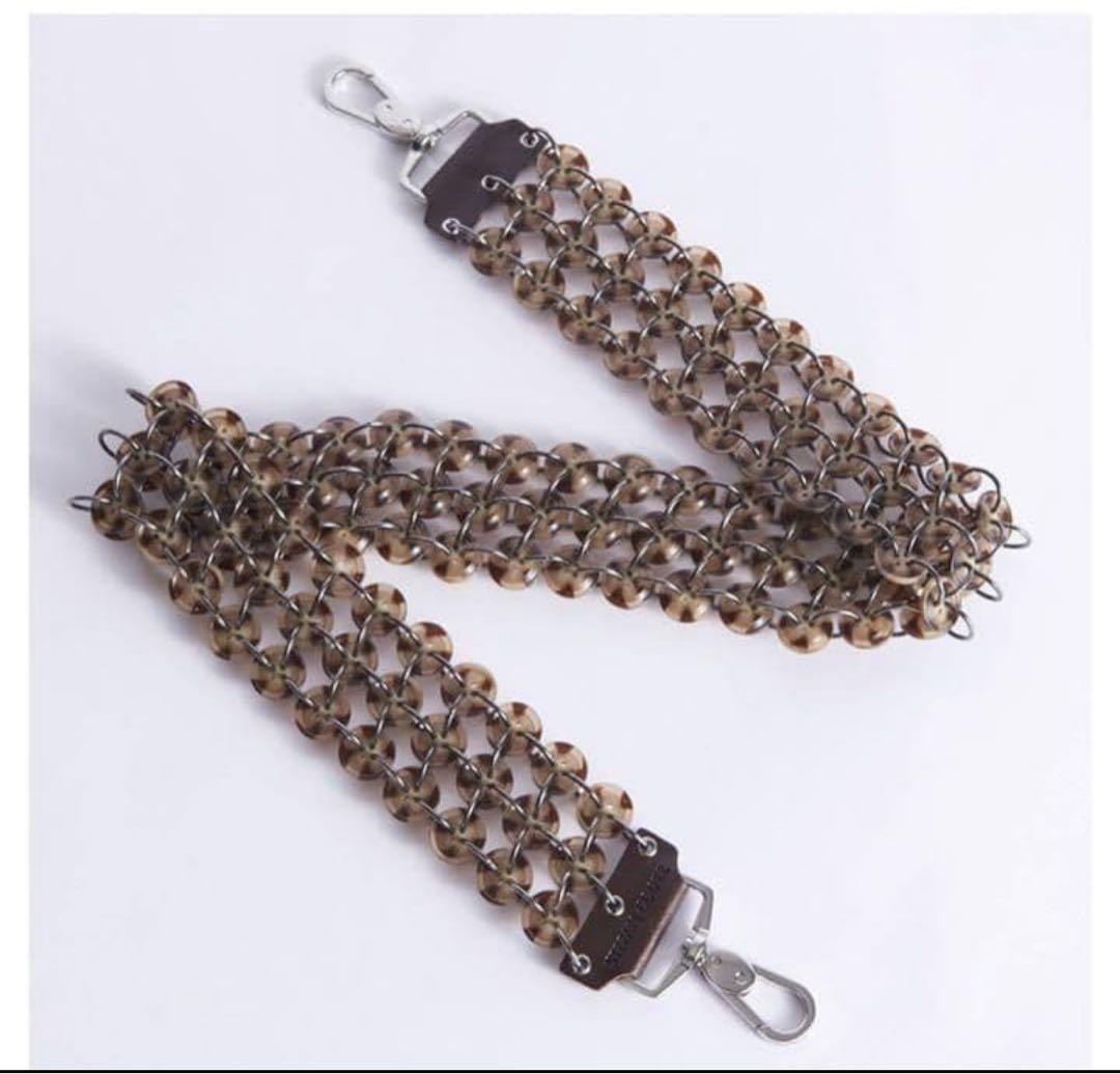 値下げ可 希少！！ ボタンストラップ バッグ　チェーン