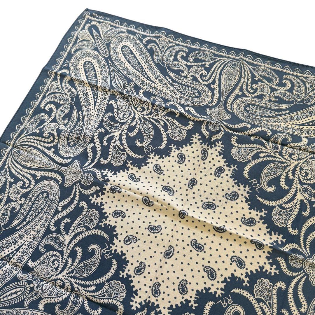 初期【RRL】ペイズリー柄　インディゴバンダナ