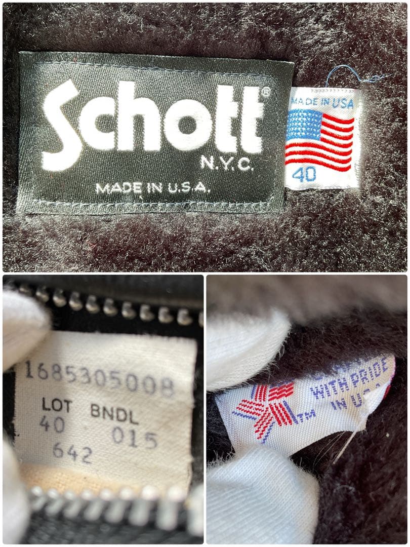 美品✨schott 642 レザージャケット　シングルライダース　USA製 40