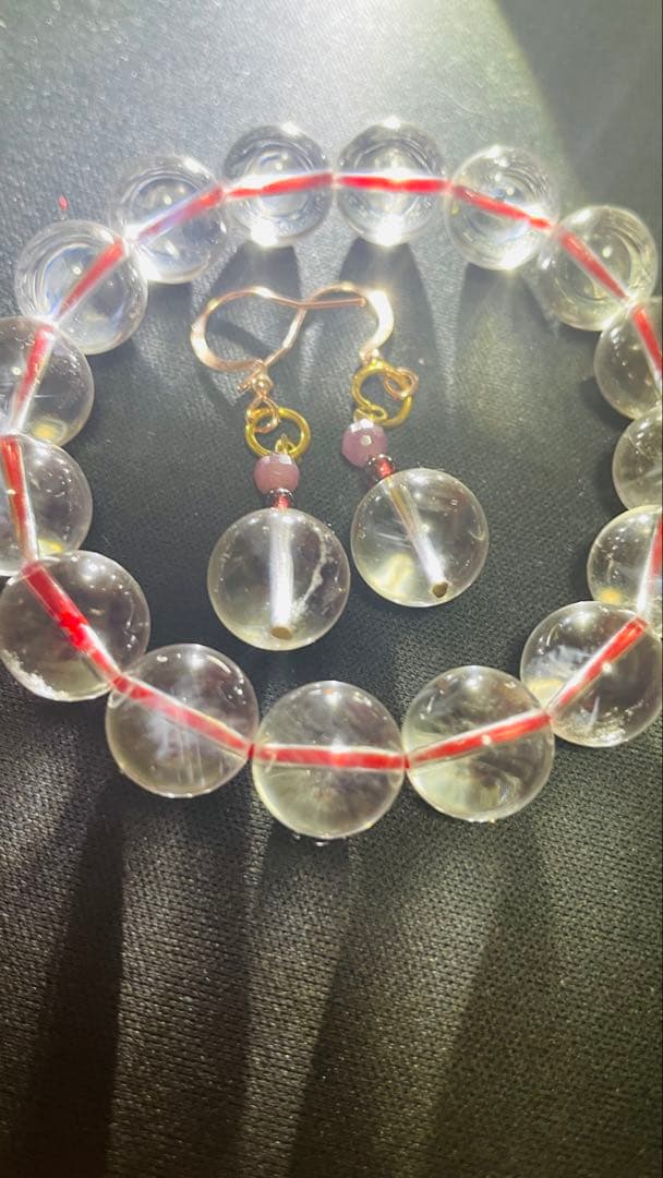 桃蓮玉 紫アゲハ ミサンガ✨