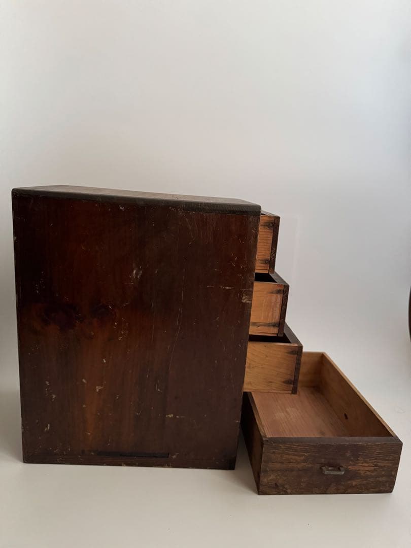 レトロな家具　引き出し　木製棚　古道具