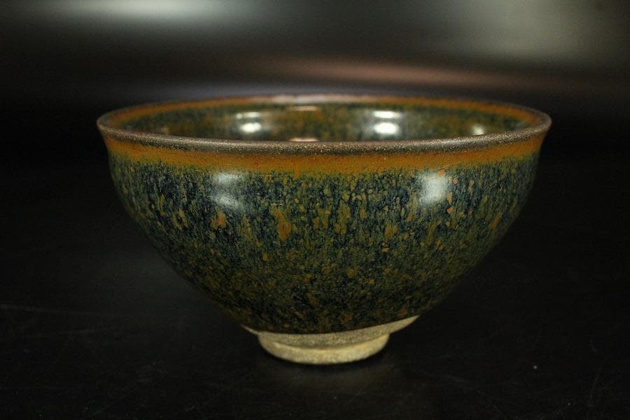 中国美術 唐物 乃木目天目 茶碗 仕服 茶道具(K-RC953)