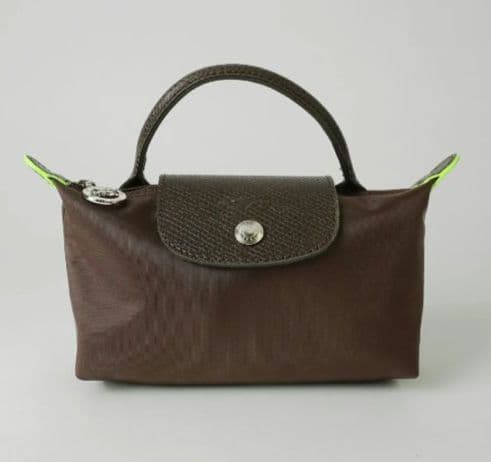 LONGCHAMP / ロンシャン ルプリアージュグリーン ハンドル付きポーチ