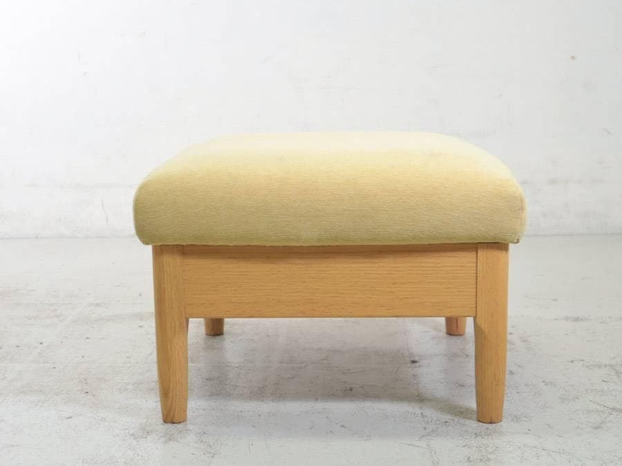 値下柏木工 OGA59 オットマン 2019年製 オーク材 ホワイトオーク色 布