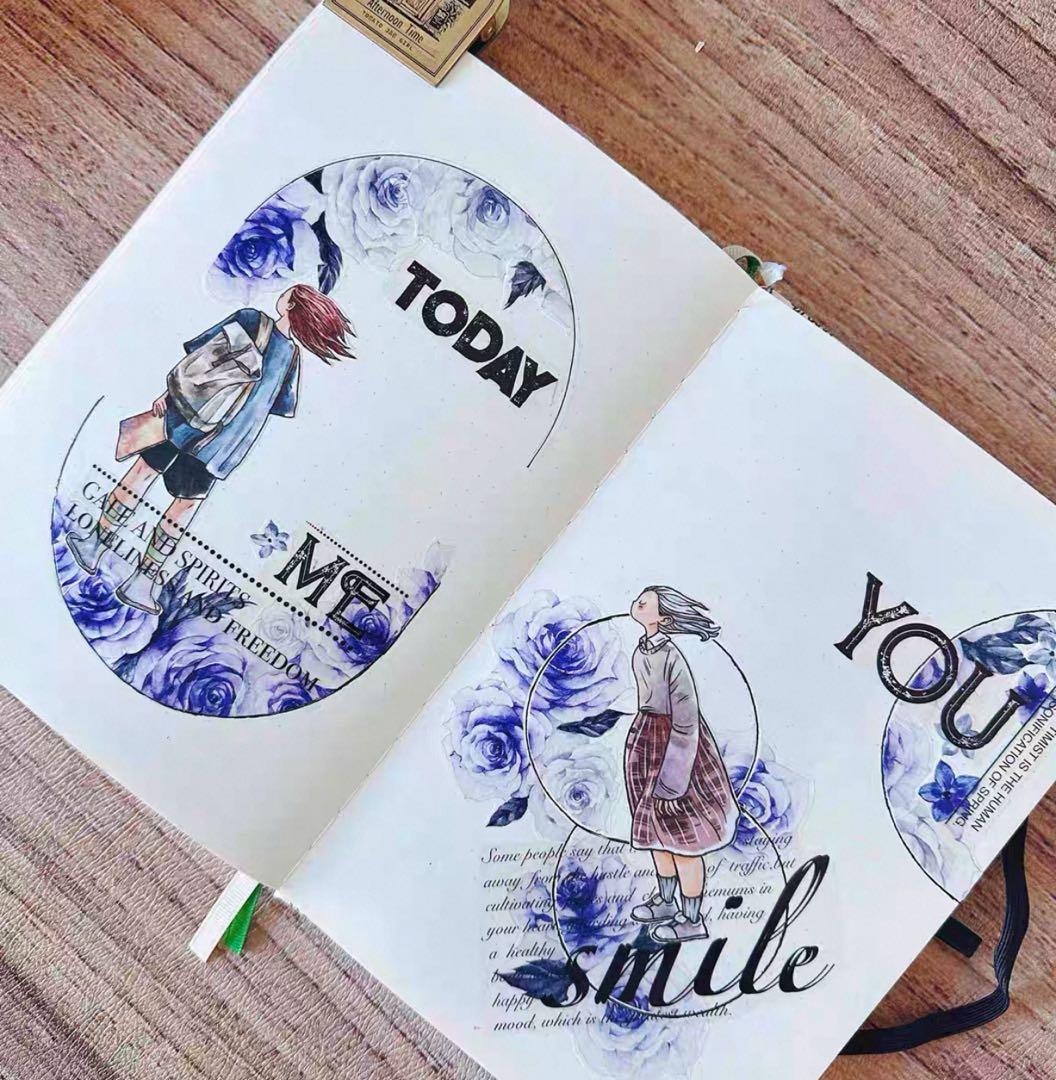 新品　凝夜紫シリーズ　PET亮面マスキングテープ　マステ　6m