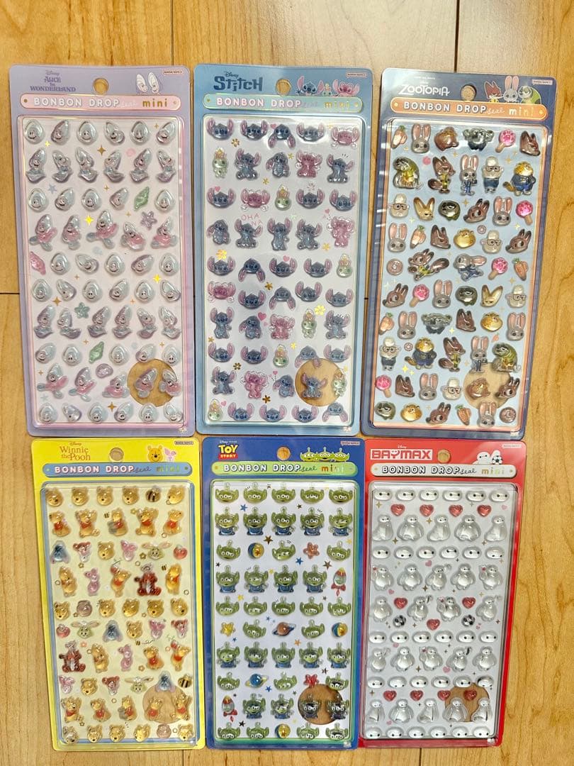 ディズニー ミニボンボンドロップシール 6枚セット