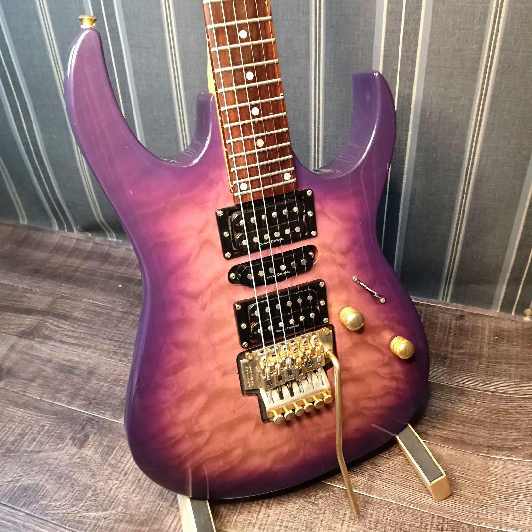 キルトメイプル パープル 紫 エレキギター ストラトキャスター Duncan