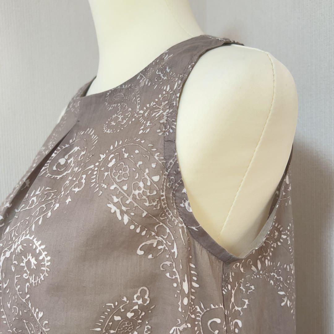 vm ヴーム　ノースリーブ　シャツ　ペイズリー柄