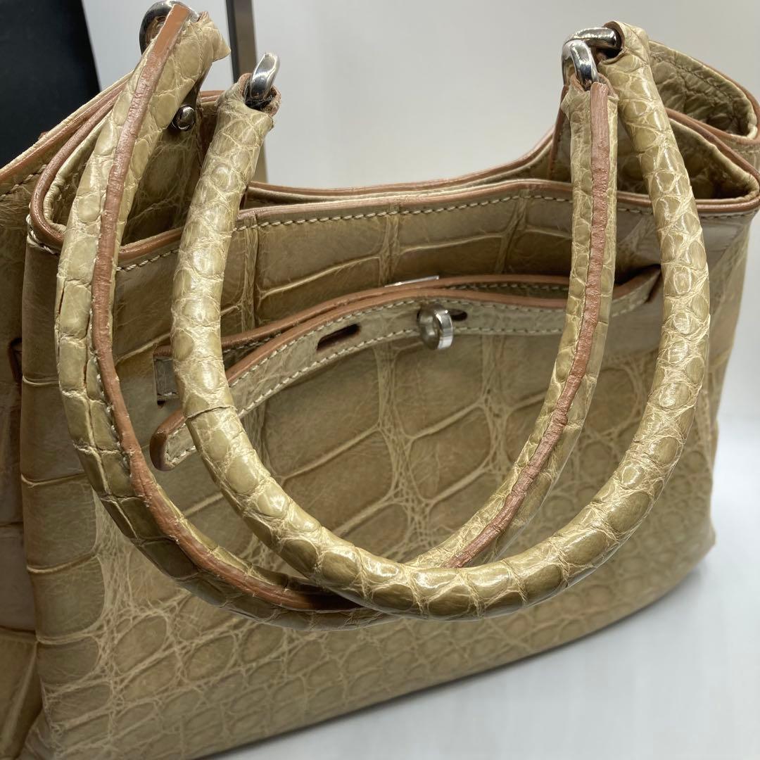⭐️ 定価数十万 マウロゴヴェルナ 本革 クロコダイル ワニ革 バッグ　イタリア製