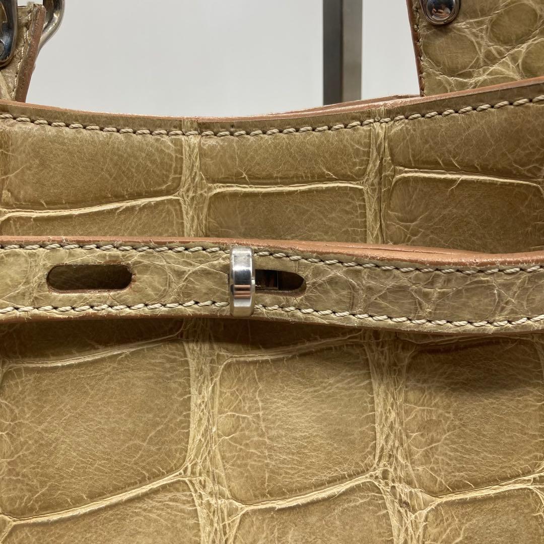⭐️ 定価数十万 マウロゴヴェルナ 本革 クロコダイル ワニ革 バッグ　イタリア製