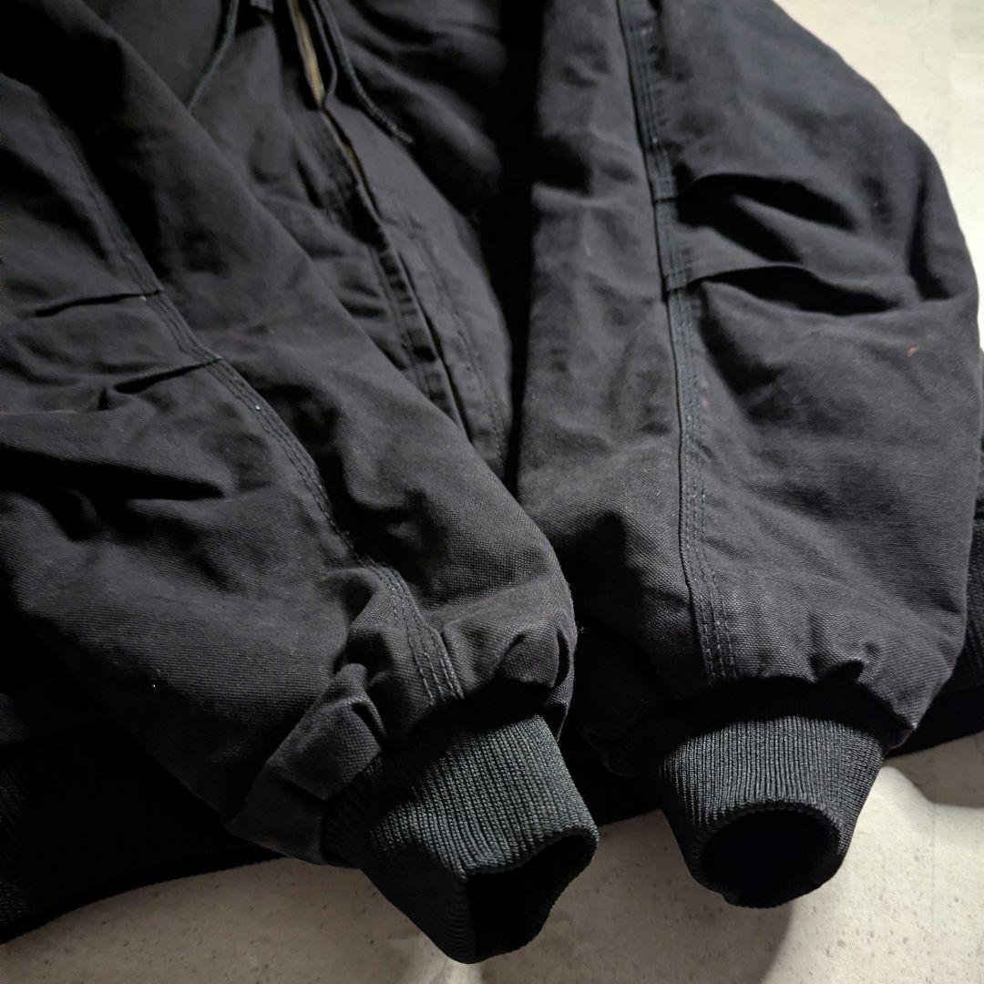 BLUE MOUNTAINフルジップダック地アクティブジャケット中綿ペンキ汚れ黒