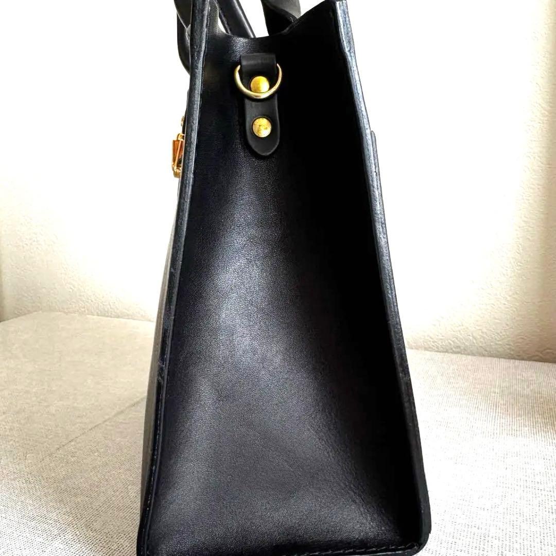 極美品 LONA ロナ RINバッグ ブラック 箔押しDカン