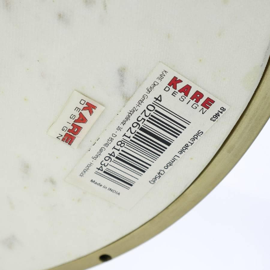 3個中の１KARE カレ リンボ サイドテーブル 大 大理石トップ 瑪瑙入り