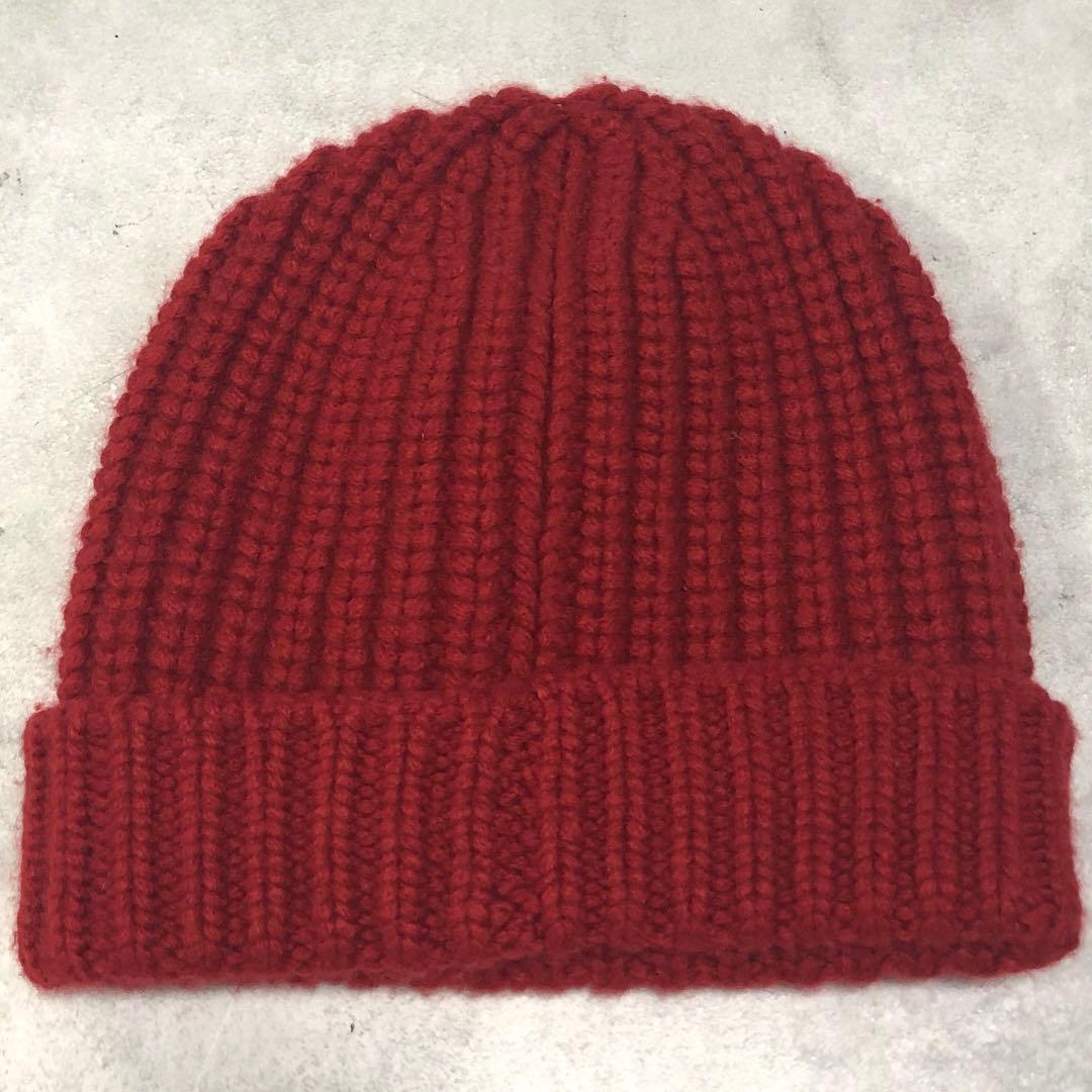 美品✨HERMES カシミヤ100％ ニット帽 Sサイズ レッド ユニセックス