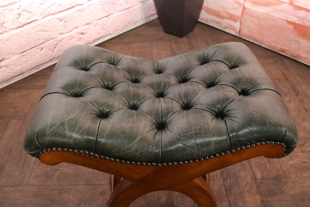 VARO,S.A. VALENTI/バロッサバレンティ 総本革スツールオットマン