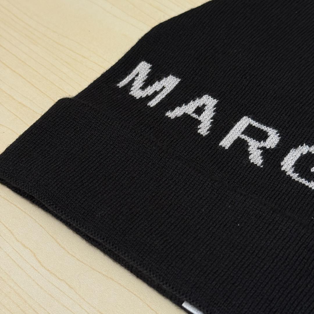 極美品 MM6 エムエムシックス メゾンマルジェラ ニット帽 ブラック ロゴ