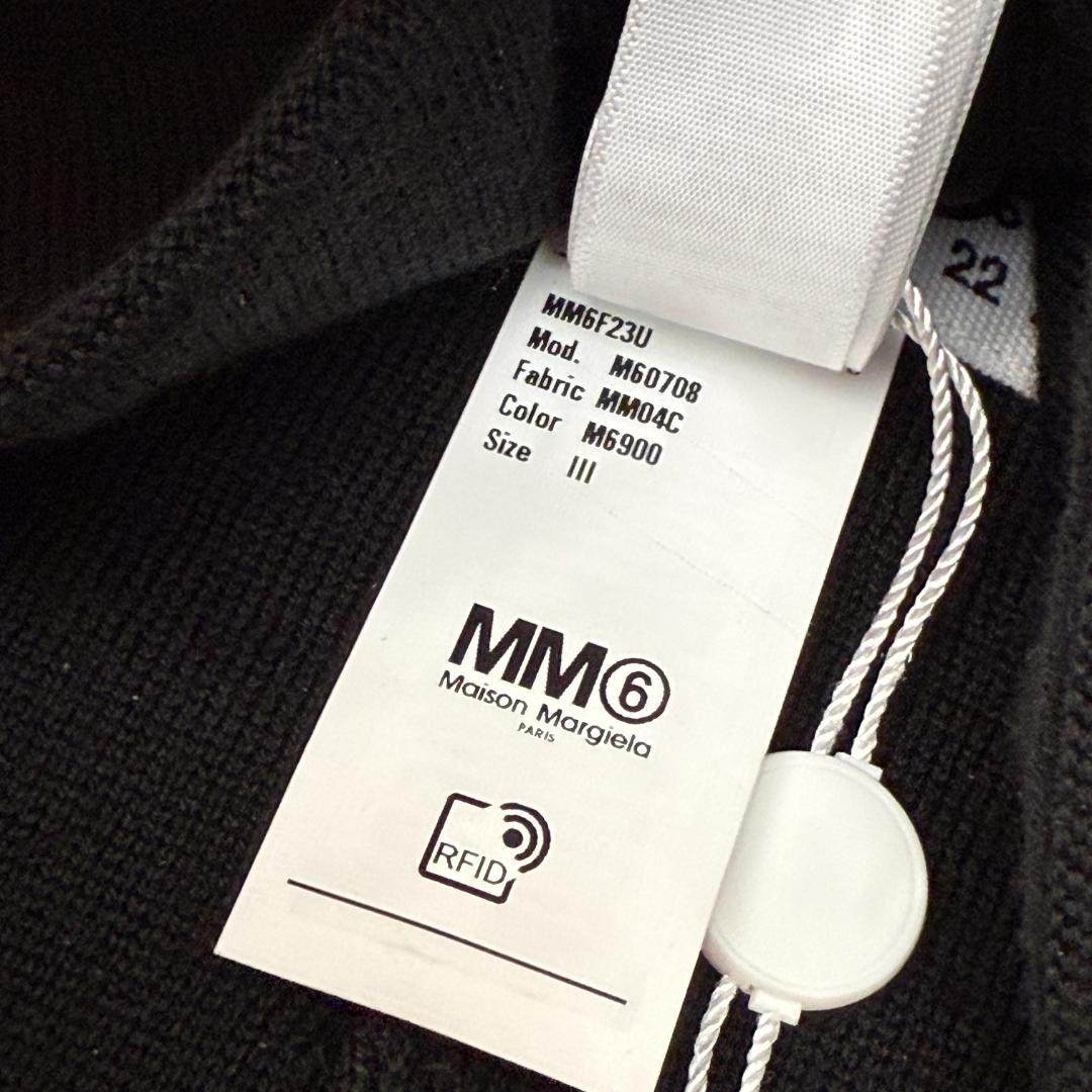 極美品 MM6 エムエムシックス メゾンマルジェラ ニット帽 ブラック ロゴ