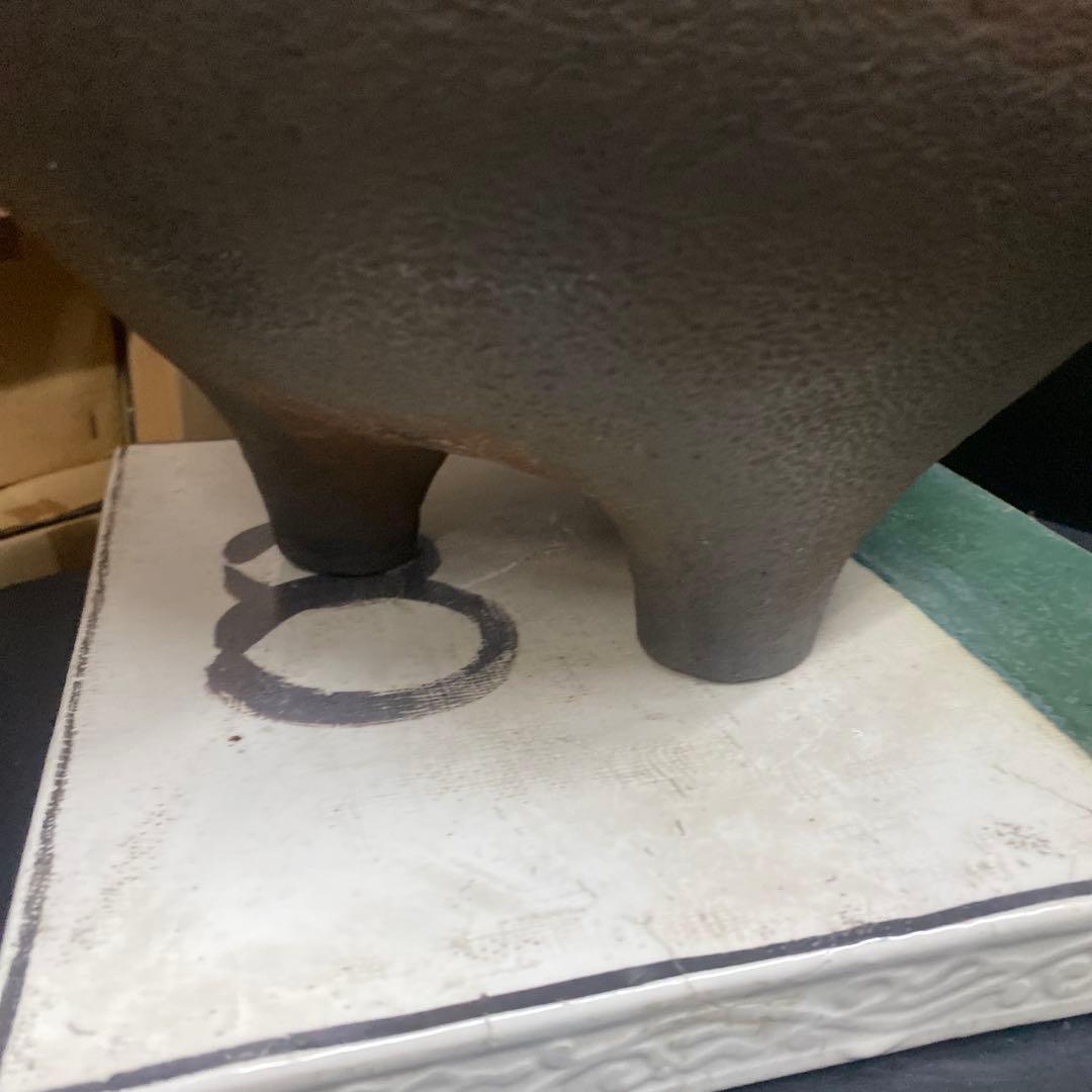 風炉釜 茶道具 茶釜 前瓦 茶道 鉄釜 鉄製 工芸品 昭和レトロ